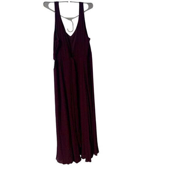 SHOW ME YOUR MUMU DRESS WOMEN XXX-LARGE, MERLOT CHIFFON JEN MAXI DRESS, BRIDESMA - Picture 1 of 4